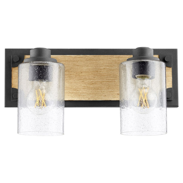 Quorum 2 Light Corner Brkt Vanity, Noir/Driftwood