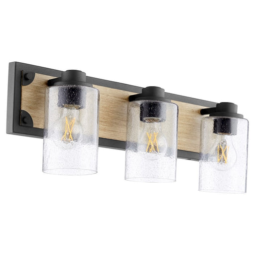 Quorum 3 Light Corner Brkt Vanity, Noir/Driftwood