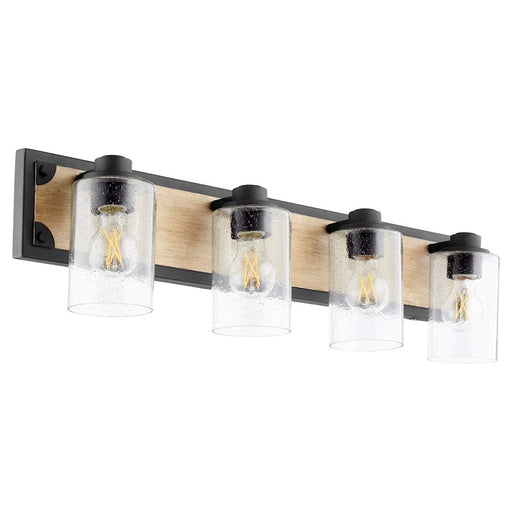 Quorum 4 Light Corner Brkt Vanity, Noir/Driftwood