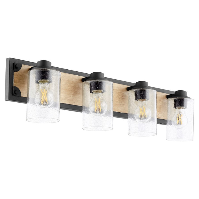 Quorum 4 Light Corner Brkt Vanity, Noir/Driftwood
