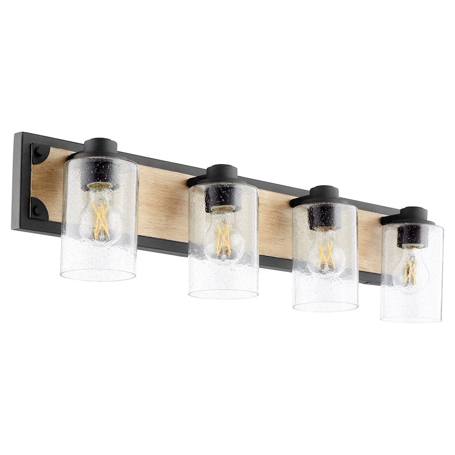 Quorum 4 Light Corner Brkt Vanity, Noir/Driftwood