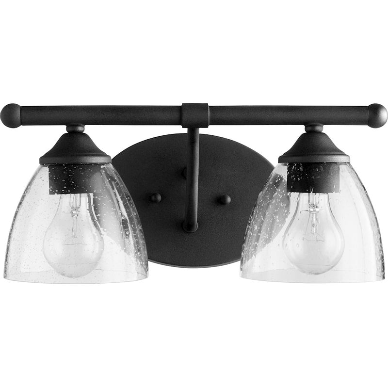 Quorum Brooks 2 Light Vanity, Noir with Clear
