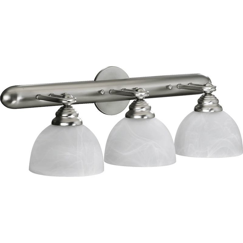 Quorum Hemisphere 3 Light Vanity Light, Satin Nickel