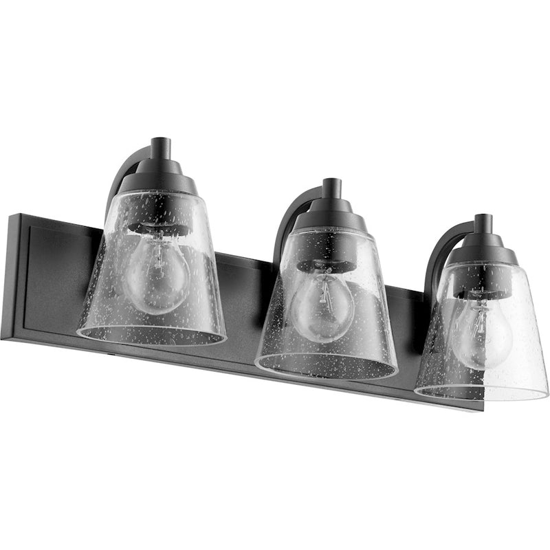 Quorum 3 Light CL/Seed Cone Vanity, Noir