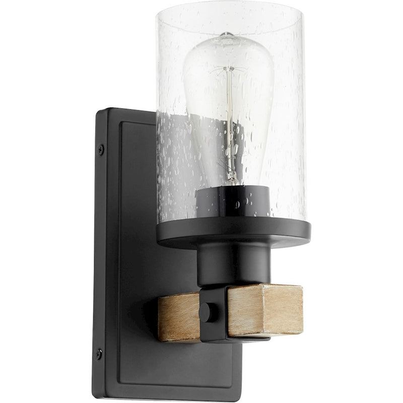 Quorum Alpine 1 Light Wall Mount, Noir with Driftwood