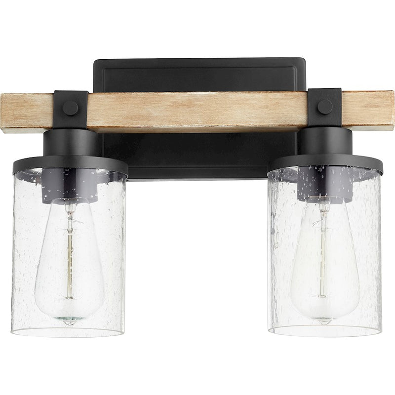 Quorum Alpine 2 Light Vanity, Noir with Driftwood