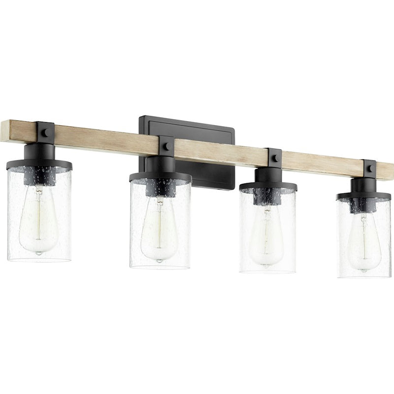 Quorum Alpine 4 Light Vanity, Noir with Driftwood