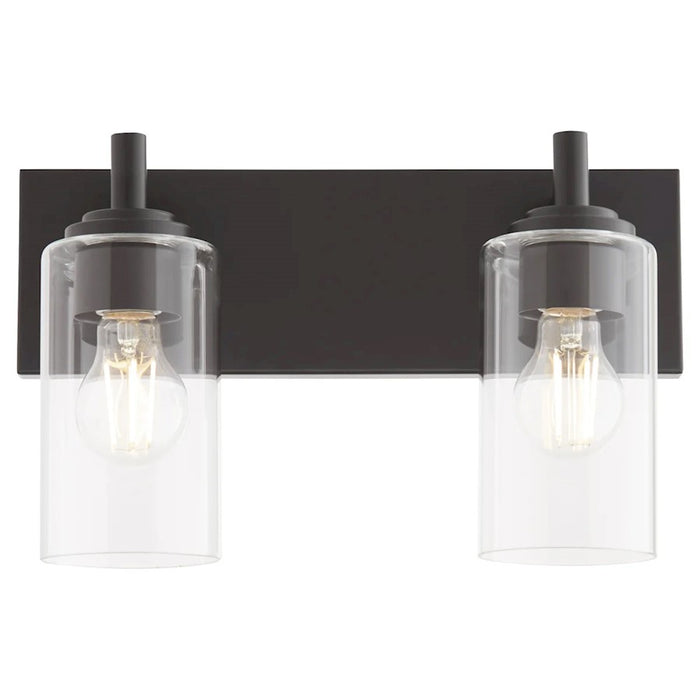 Quorum Fallstaff 2Lt Vanity, Matte Black/Clear