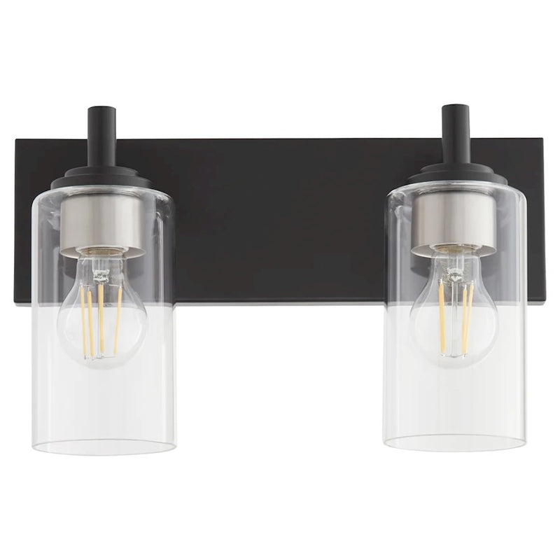 Quorum Fallstaff 2Lt Vanity, Matte Black/Clear