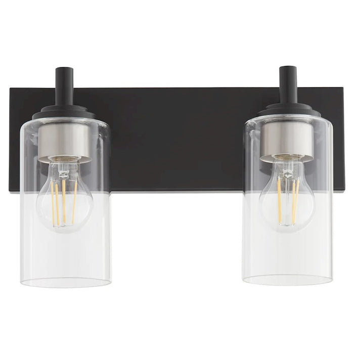 Quorum Fallstaff 2Lt Vanity, Matte Black/Clear