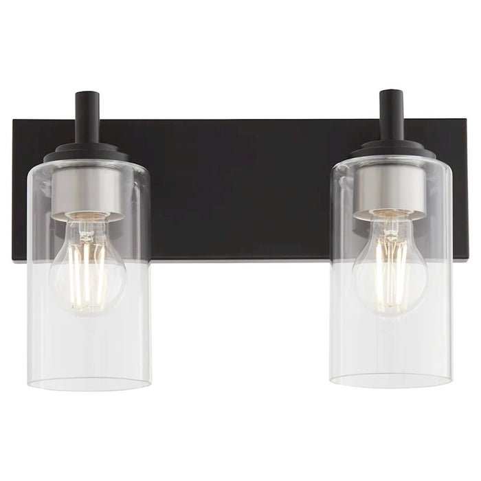 Quorum Fallstaff 2Lt Vanity, Matte Black/Clear