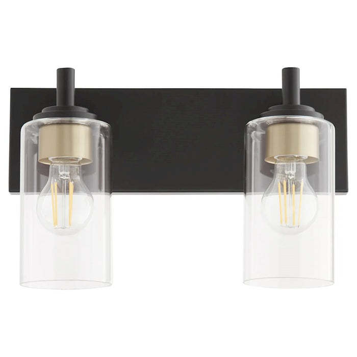 Quorum Fallstaff 2Lt Vanity, Matte Black/Clear