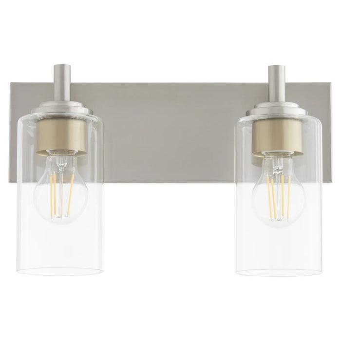 Quorum Fallstaff 2Lt Vanity, Satin Nickel/Clear
