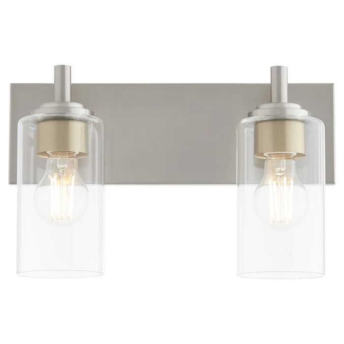 Quorum Fallstaff 2Lt Vanity, Satin Nickel/Clear