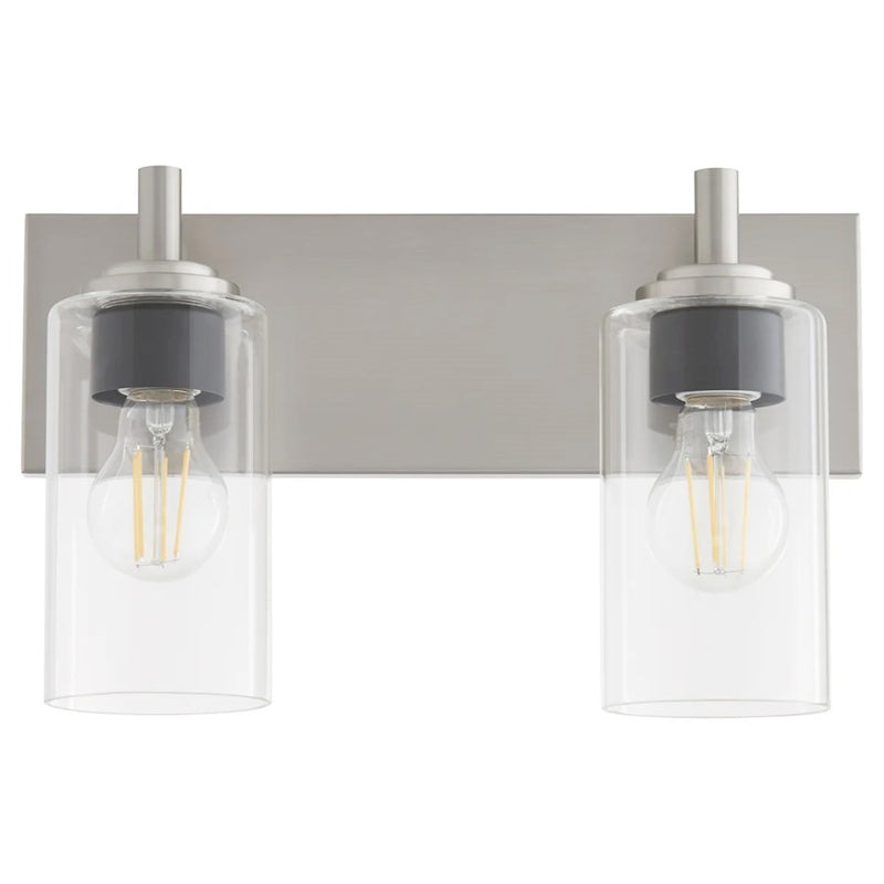 Quorum Fallstaff 2Lt Vanity, Satin Nickel/Clear