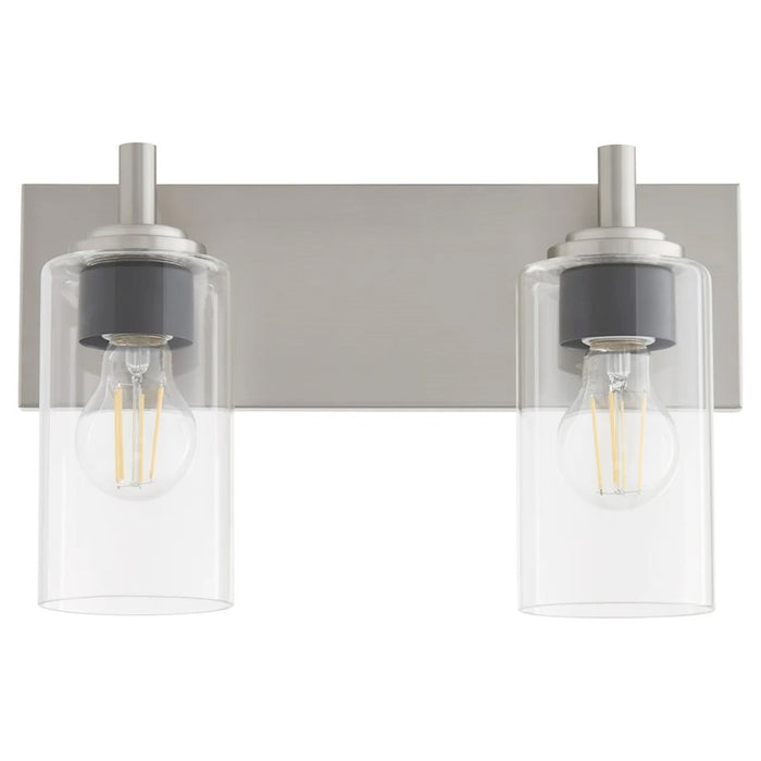 Quorum Fallstaff 2Lt Vanity, Satin Nickel/Clear