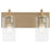 Quorum Fallstaff 2Lt Vanity, Aged Brass/Clear