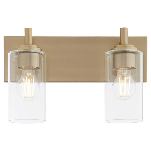Quorum Fallstaff 2Lt Vanity, Aged Brass/Clear
