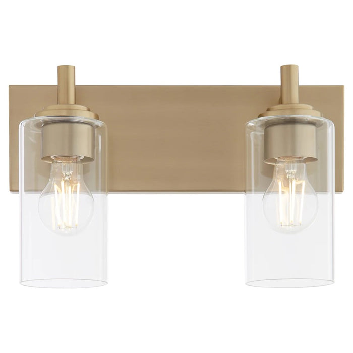 Quorum Fallstaff 2Lt Vanity, Aged Brass/Clear