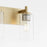 Quorum Fallstaff 2Lt Vanity, Aged Brass/Clear