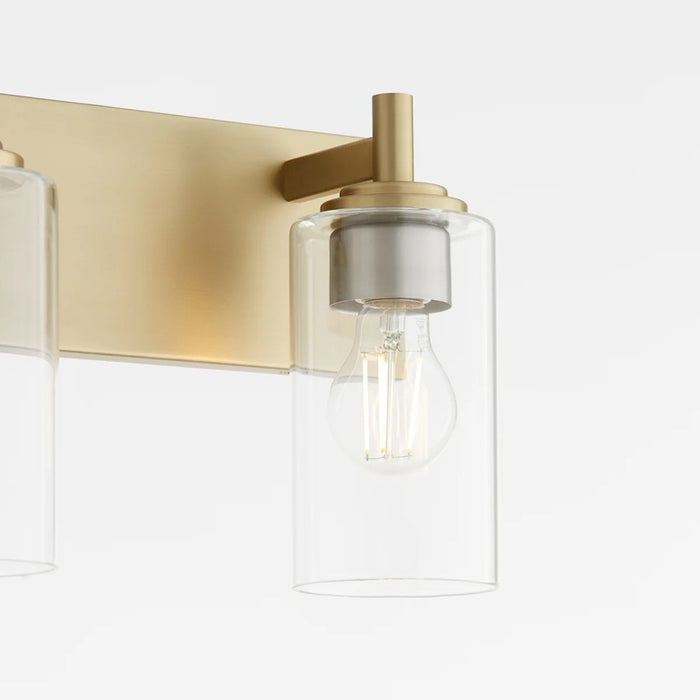 Quorum Fallstaff 2Lt Vanity, Aged Brass/Clear