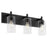 Quorum Fallstaff 3Lt Vanity, Matte Black/Clear