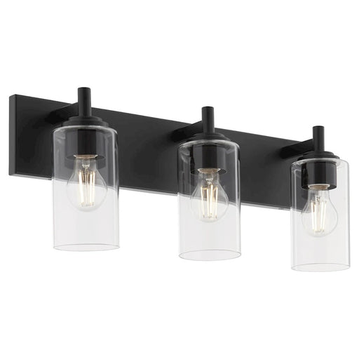 Quorum Fallstaff 3Lt Vanity, Matte Black/Clear