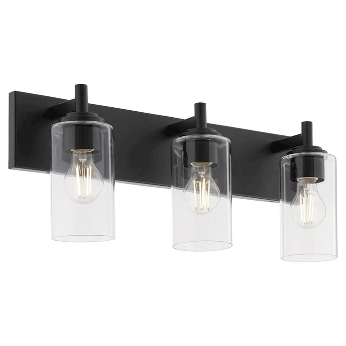 Quorum Fallstaff 3Lt Vanity, Matte Black/Clear