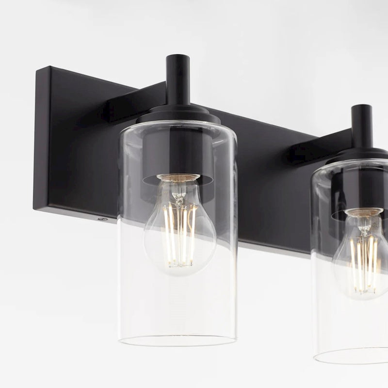 Quorum Fallstaff 3Lt Vanity, Matte Black/Clear