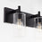 Quorum Fallstaff 3Lt Vanity, Matte Black/Clear