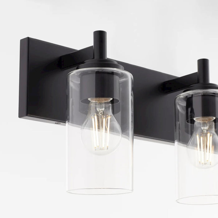 Quorum Fallstaff 3Lt Vanity, Matte Black/Clear