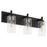 Quorum Fallstaff 3Lt Vanity, Matte Black/Clear