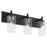 Quorum Fallstaff 3Lt Vanity, Matte Black/Clear