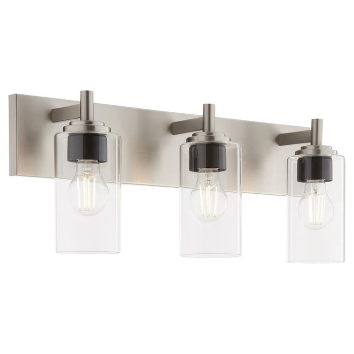 Quorum Fallstaff 3Lt Vanity, Satin Nickel/Clear
