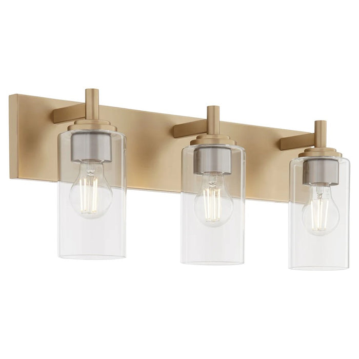 Quorum Fallstaff 3Lt Vanity, Aged Brass/Clear