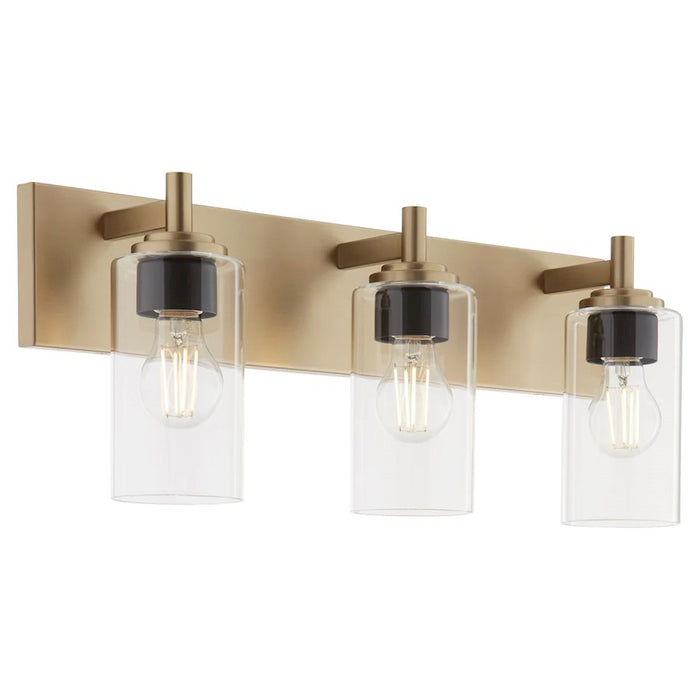 Quorum Fallstaff 3Lt Vanity, Aged Brass/Clear
