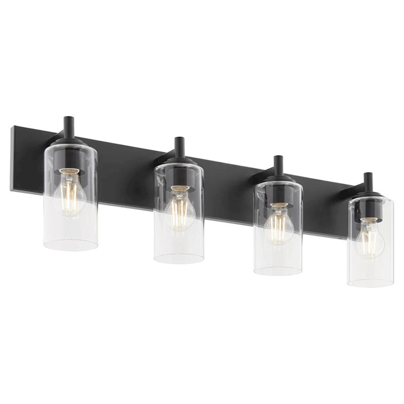 Quorum Fallstaff 4Lt Vanity, Matte Black/Clear