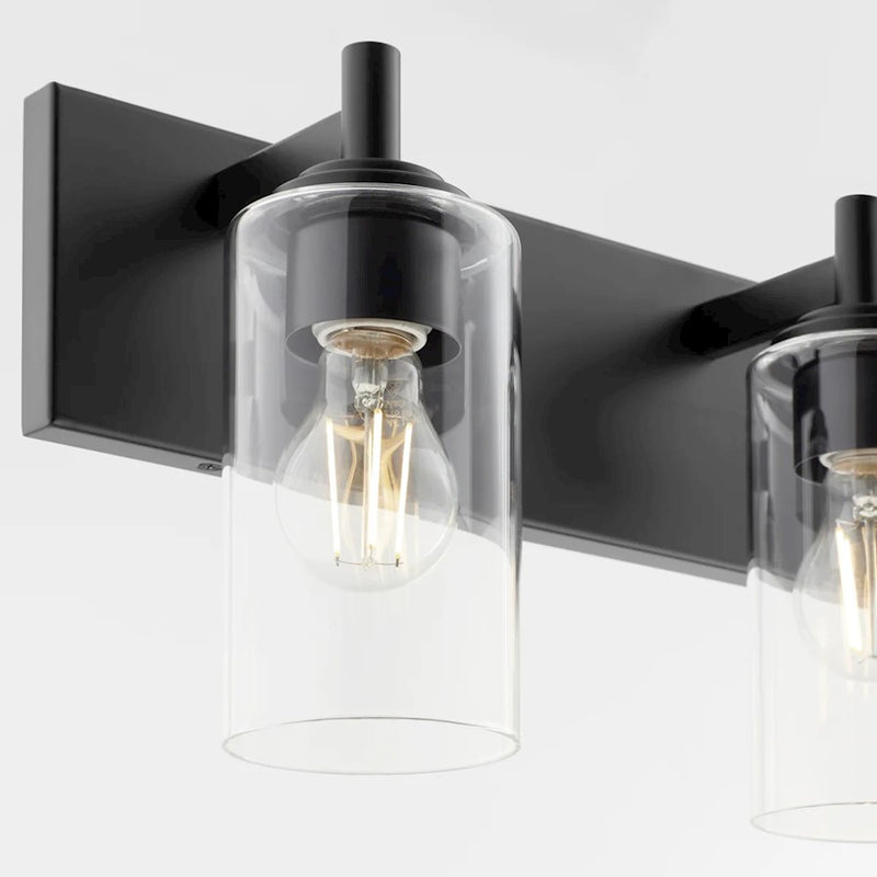 Quorum Fallstaff 4Lt Vanity, Matte Black/Clear