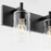 Quorum Fallstaff 4Lt Vanity, Matte Black/Clear