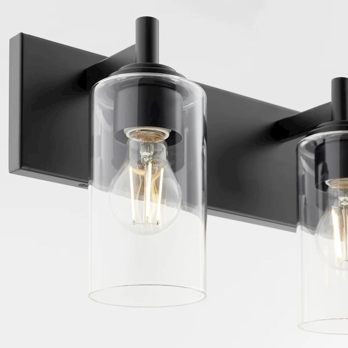 Quorum Fallstaff 4Lt Vanity, Matte Black/Clear