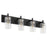 Quorum Fallstaff 4Lt Vanity, Matte Black/Clear