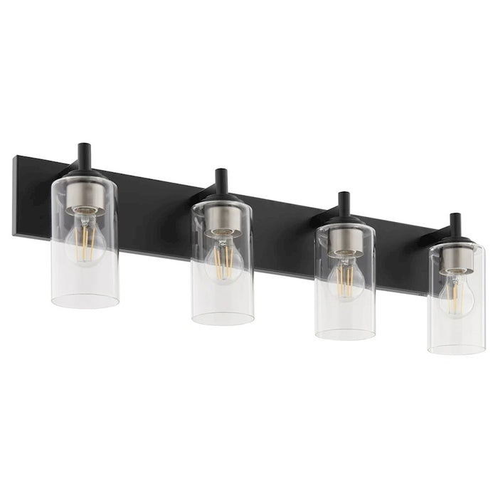 Quorum Fallstaff 4Lt Vanity, Matte Black/Clear