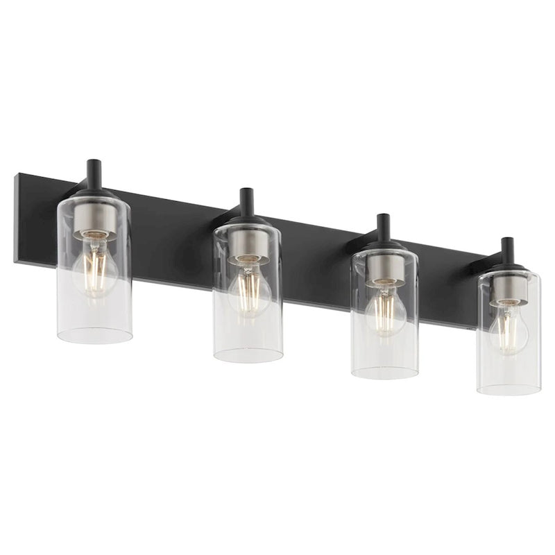Quorum Fallstaff 4Lt Vanity, Matte Black/Clear