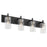 Quorum Fallstaff 4Lt Vanity, Matte Black/Clear