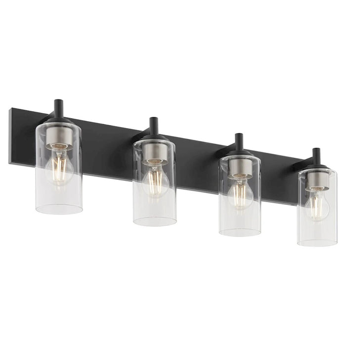 Quorum Fallstaff 4Lt Vanity, Matte Black/Clear