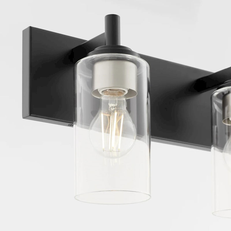 Quorum Fallstaff 4Lt Vanity, Matte Black/Clear