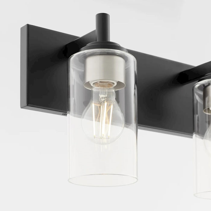 Quorum Fallstaff 4Lt Vanity, Matte Black/Clear