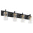 Quorum Fallstaff 4Lt Vanity, Matte Black/Clear