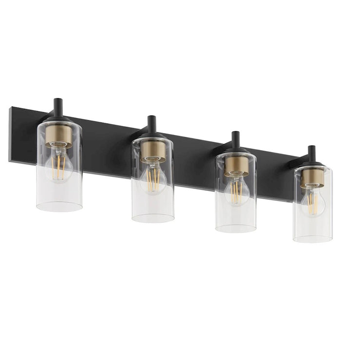 Quorum Fallstaff 4Lt Vanity, Matte Black/Clear