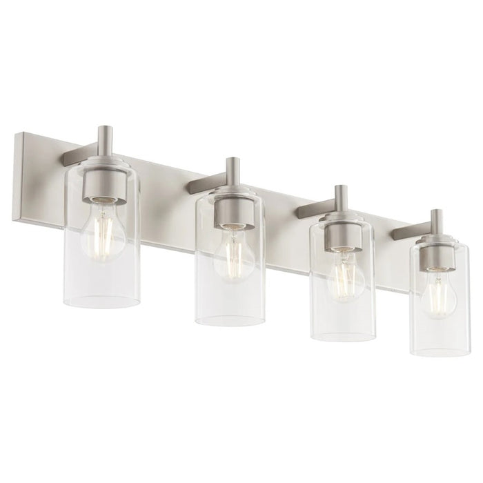 Quorum Fallstaff 4Lt Vanity, Satin Nickel/Clear